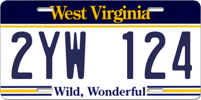 WV license plate 2YW124
