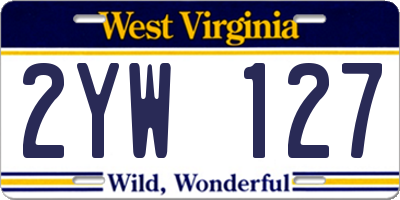 WV license plate 2YW127