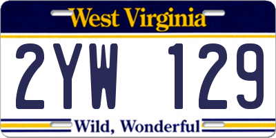 WV license plate 2YW129