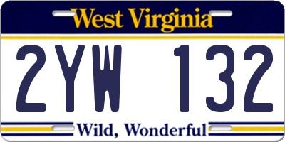 WV license plate 2YW132