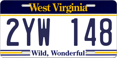 WV license plate 2YW148