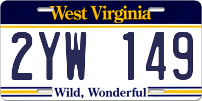 WV license plate 2YW149