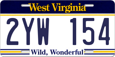 WV license plate 2YW154