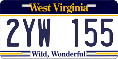 WV license plate 2YW155