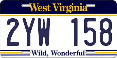 WV license plate 2YW158