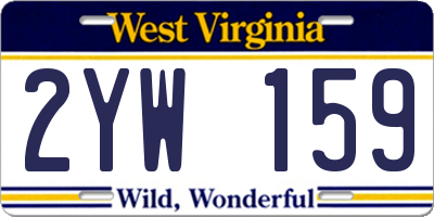 WV license plate 2YW159