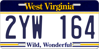 WV license plate 2YW164
