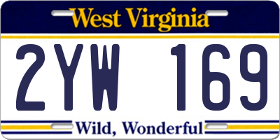 WV license plate 2YW169