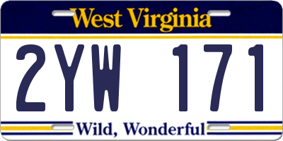 WV license plate 2YW171