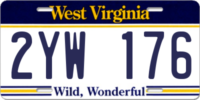 WV license plate 2YW176