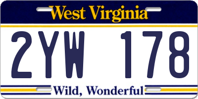 WV license plate 2YW178