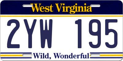 WV license plate 2YW195