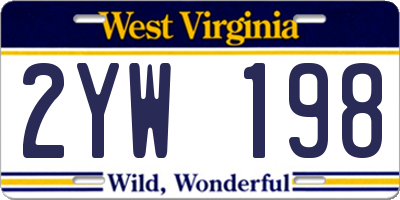WV license plate 2YW198