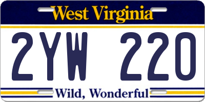 WV license plate 2YW220