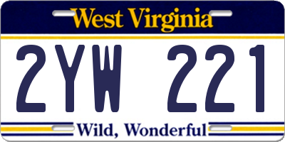WV license plate 2YW221