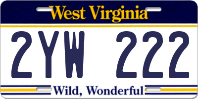 WV license plate 2YW222