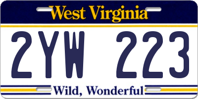 WV license plate 2YW223