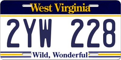 WV license plate 2YW228
