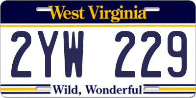 WV license plate 2YW229