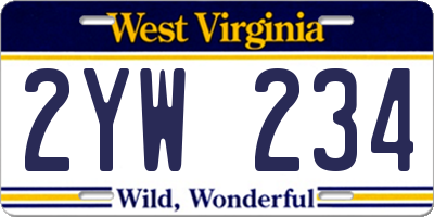 WV license plate 2YW234