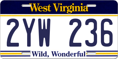 WV license plate 2YW236