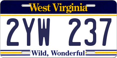 WV license plate 2YW237