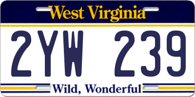WV license plate 2YW239