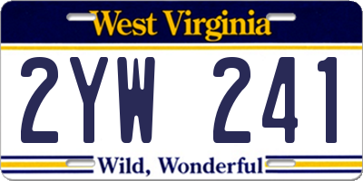 WV license plate 2YW241