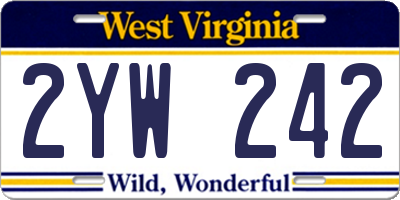 WV license plate 2YW242