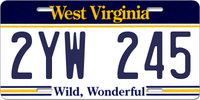 WV license plate 2YW245