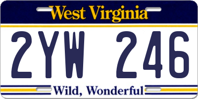 WV license plate 2YW246