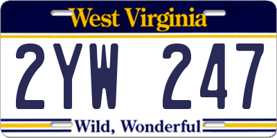 WV license plate 2YW247