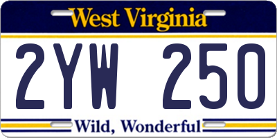 WV license plate 2YW250