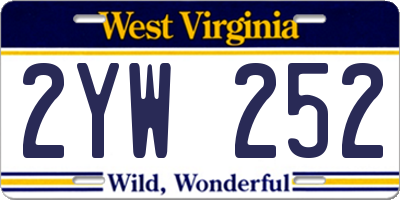 WV license plate 2YW252