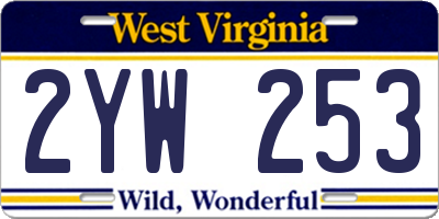 WV license plate 2YW253