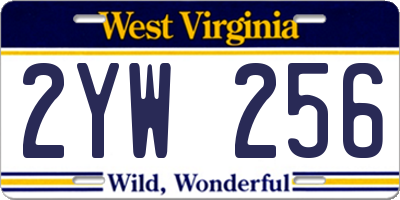 WV license plate 2YW256