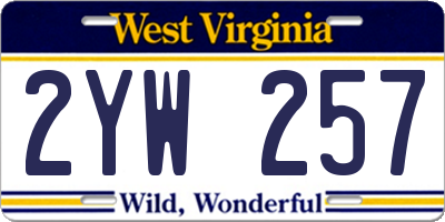 WV license plate 2YW257