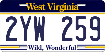 WV license plate 2YW259