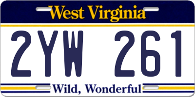 WV license plate 2YW261