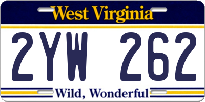 WV license plate 2YW262