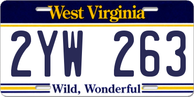 WV license plate 2YW263
