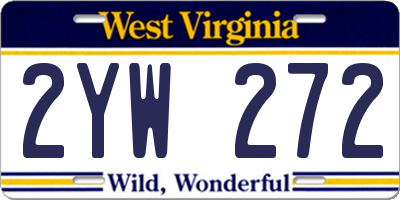 WV license plate 2YW272