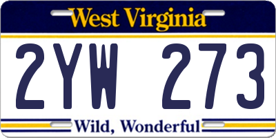 WV license plate 2YW273