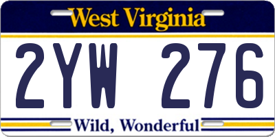 WV license plate 2YW276