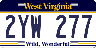 WV license plate 2YW277