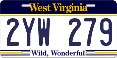 WV license plate 2YW279