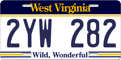 WV license plate 2YW282