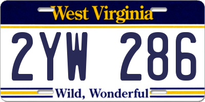WV license plate 2YW286