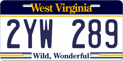 WV license plate 2YW289
