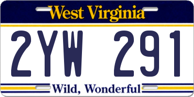 WV license plate 2YW291